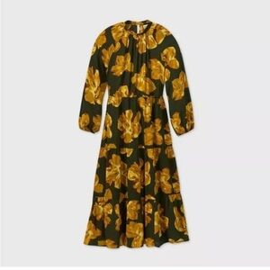 A New Day maxi floral fall tiered long sleeve dress